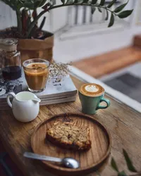 Morning coffee in the kitchen photo