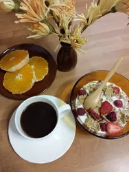 Morning coffee in the kitchen photo