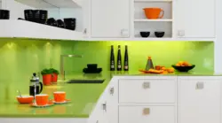 White kitchen green countertop photo