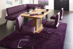 Lilac sofa in the kitchen photo