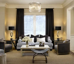 Furniture curtains living room design photo