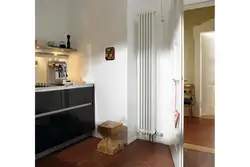 Вертыкальныя радыятары на кухні фота