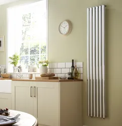 Vertical radiators in the kitchen photo