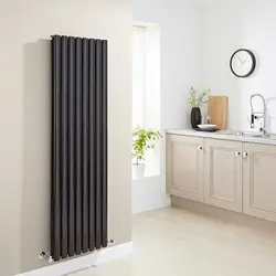 Vertical radiators in the kitchen photo