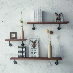 Loft vanna otağında rəflər fotoşəkili