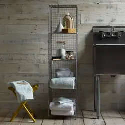 Shelves in loft bathroom photo