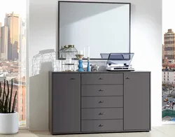 Gray chests of drawers in the bedroom photo