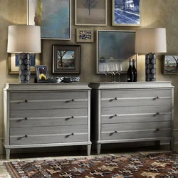 Gray chests of drawers in the bedroom photo