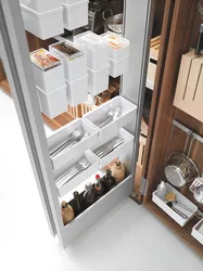 Narrow cabinets in the kitchen photo