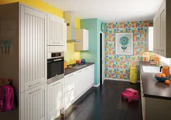 Children's wallpaper in the kitchen photo