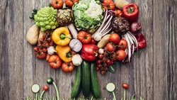 Photo for the kitchen vegetables fruits