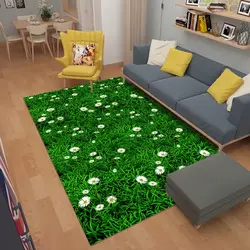 Qonaq otağında yaşıl xalçaların fotoşəkili
