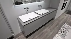 Vanna otağı fotoşəkili üçün boz lavabo