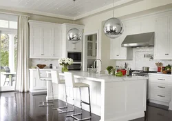 White kitchen with cities photo