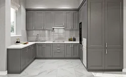 White kitchen with cities photo