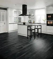 Kitchen with dark linoleum photo