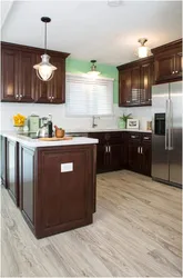 Kitchen with dark linoleum photo