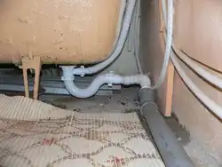 Draining water in the bathroom photo