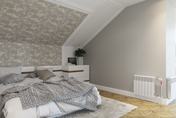 Sloping walls in the bedroom photo