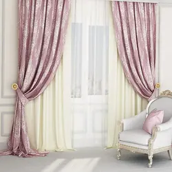 Powder curtains for the living room photo