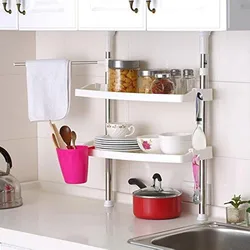 Shelves rack in the kitchen photo