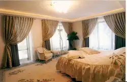 Corner curtain for bedroom photo