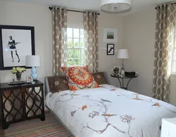 Corner curtain for bedroom photo