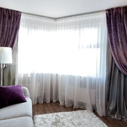 Corner curtain for bedroom photo