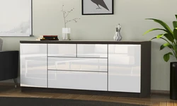 Glossy chest of drawers in the bedroom photo