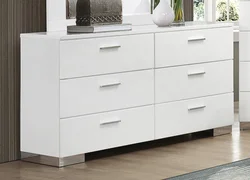 Glossy chest of drawers in the bedroom photo
