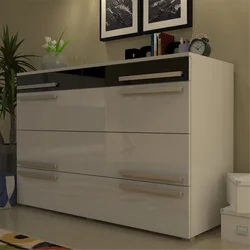 Glossy chest of drawers in the bedroom photo