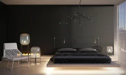 Black lamps in the bedroom photo