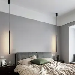 Black lamps in the bedroom photo