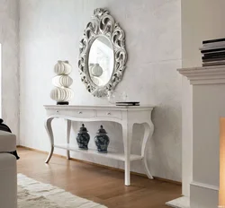White console in the hallway photo