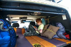 Sleeping places in cars photos