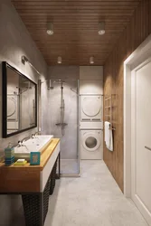 Car in a narrow bathroom photo
