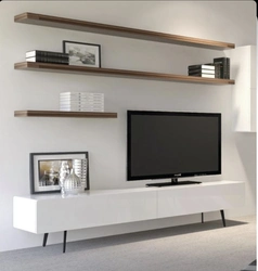 Hanging console in the living room photo