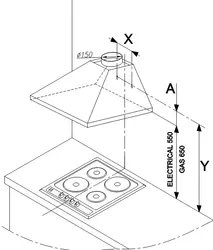 Kitchen hood height photo