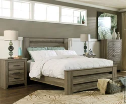 Oak bedroom design photo