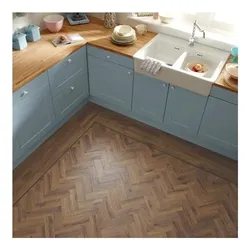 Herringbone floor in the kitchen photo