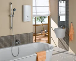 Photo of the bathroom how the water heater was placed