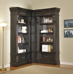 Corner shelving units for living room photo