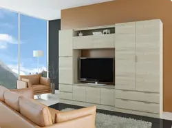 Wall in the living room oak photo