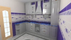 Mətbəx plitələri Gzhel fotoşəkili