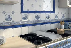 Kitchen tiles Gzhel photo