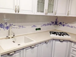 Kitchen tiles Gzhel photo
