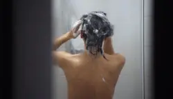 Hidden photo of mom in the bathroom