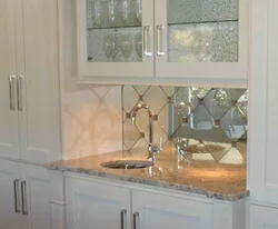 Corrugated glass in the kitchen photo