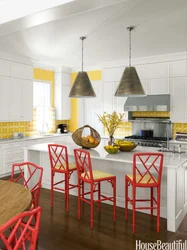 Kitchens with bright chairs photo