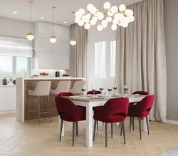 Kitchens with bright chairs photo